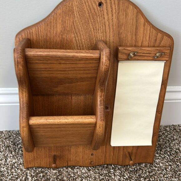 Vintage Rustic Mailbox Wall Hanging Letter Organizer Handmade Hook Holder - Picture 3 of 11